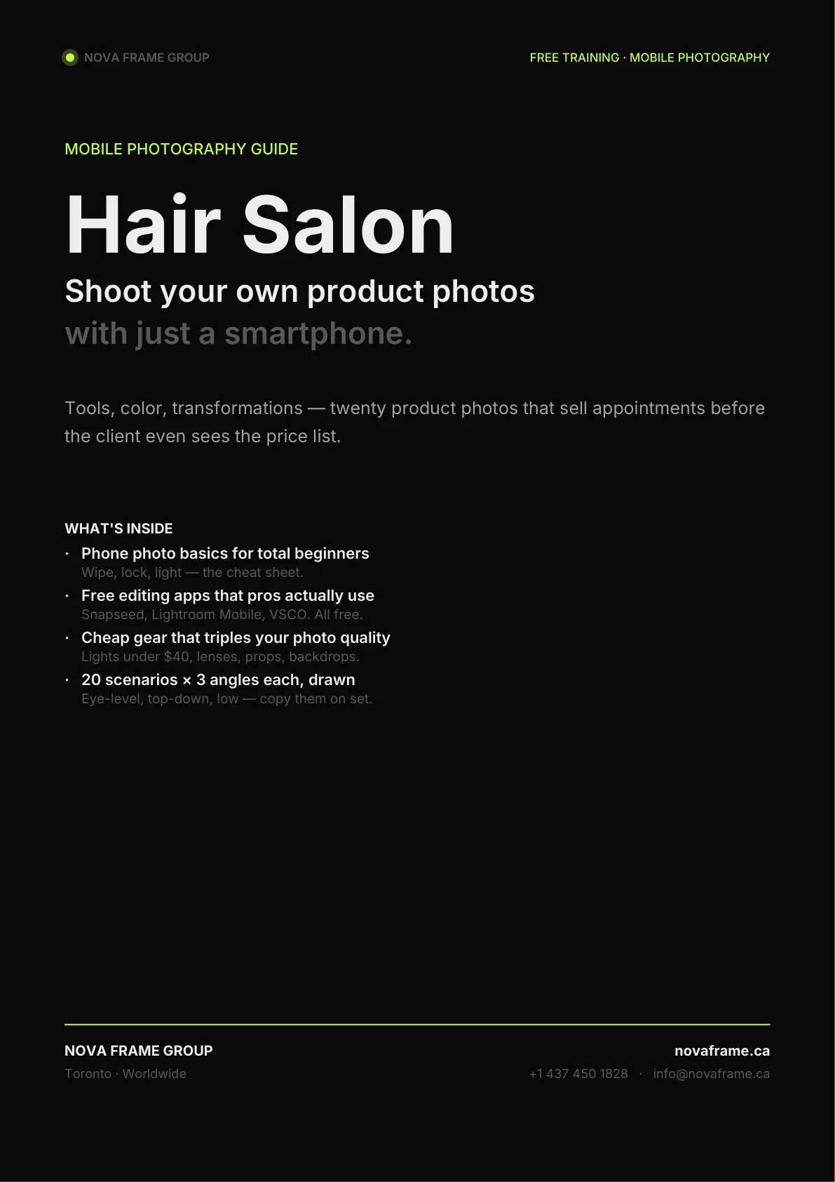 Hair Salon photo guide — page 1 of 30