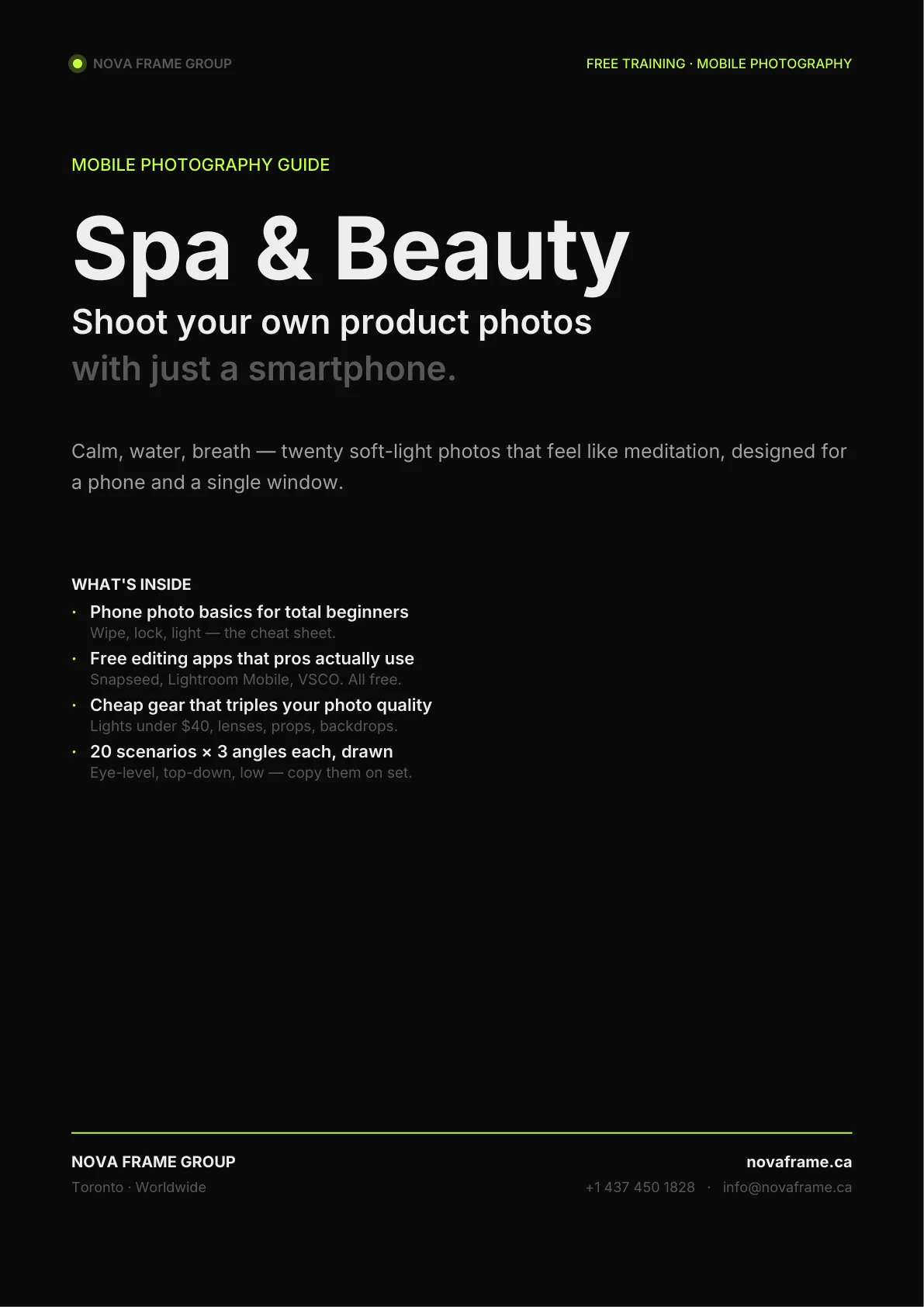 Spa & Beauty photo guide — page 1 of 30