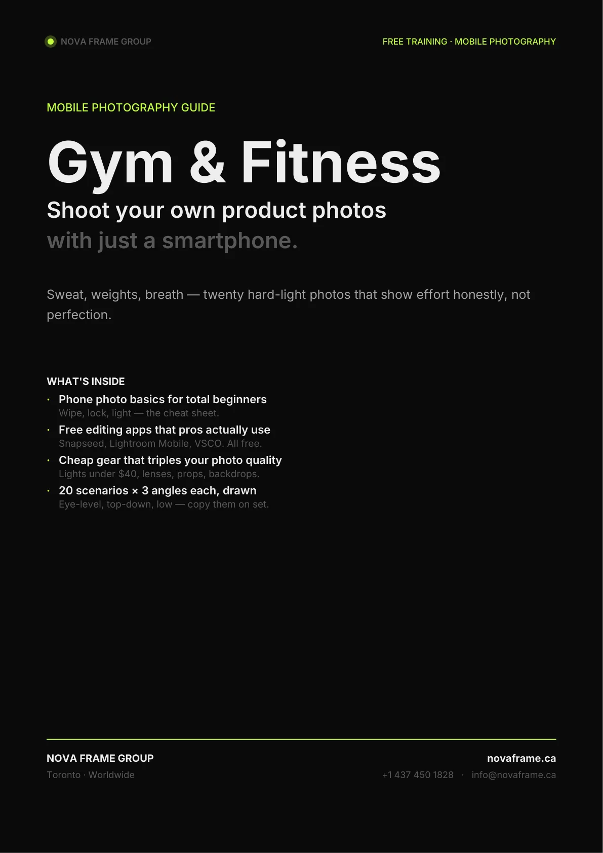 Gym & Fitness photo guide — page 1 of 30
