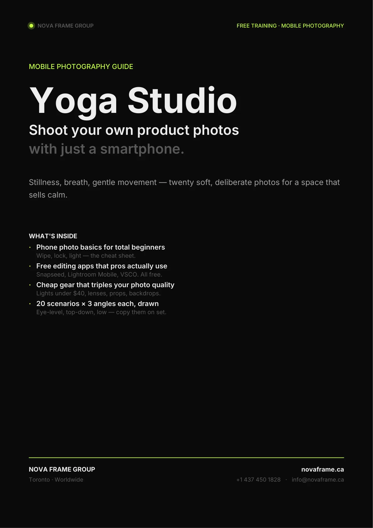 Yoga Studio photo guide — page 1 of 30