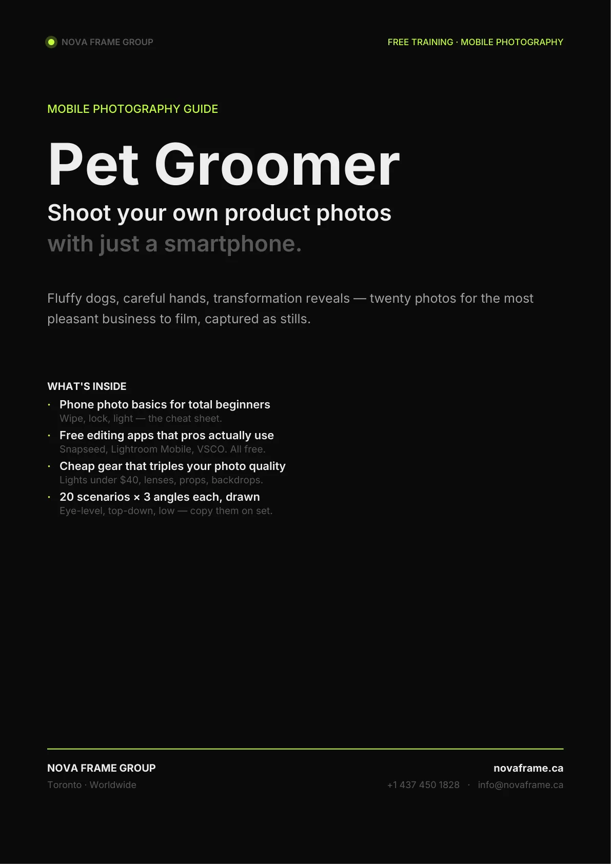 Pet Groomer photo guide — page 1 of 30