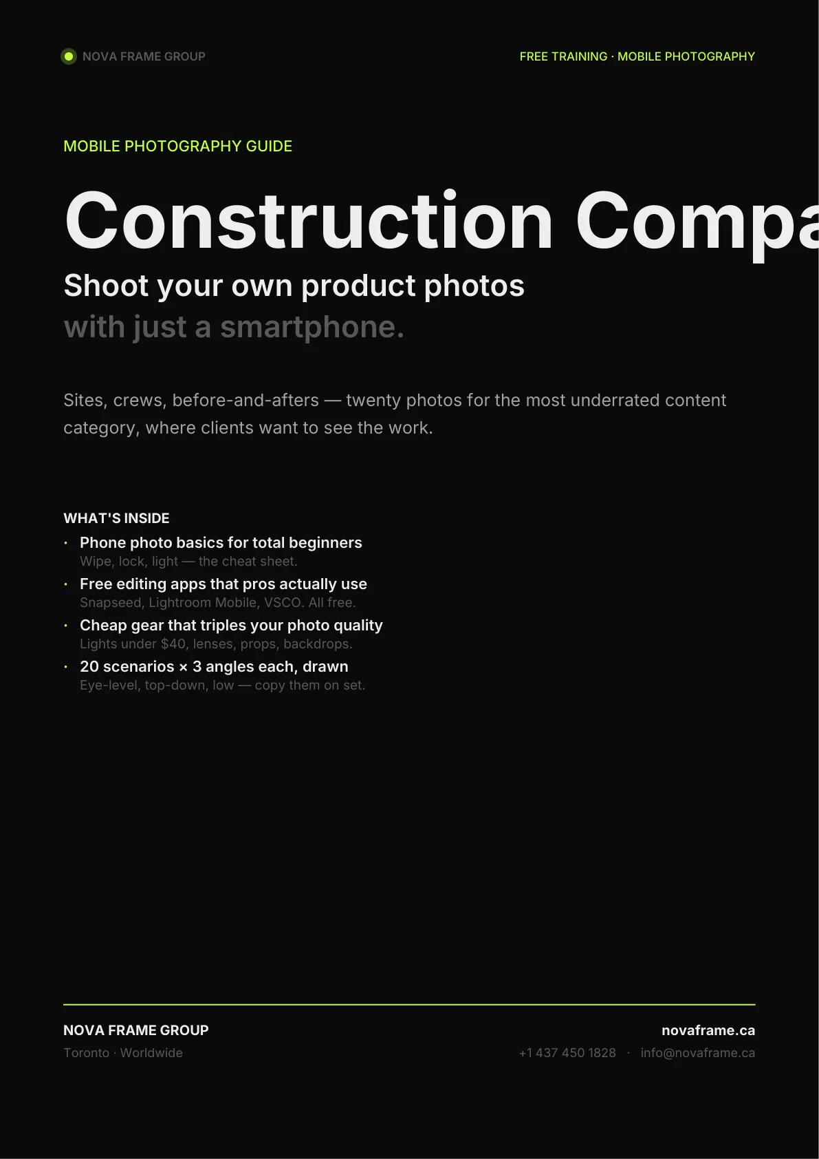 Construction Company photo guide — page 1 of 30