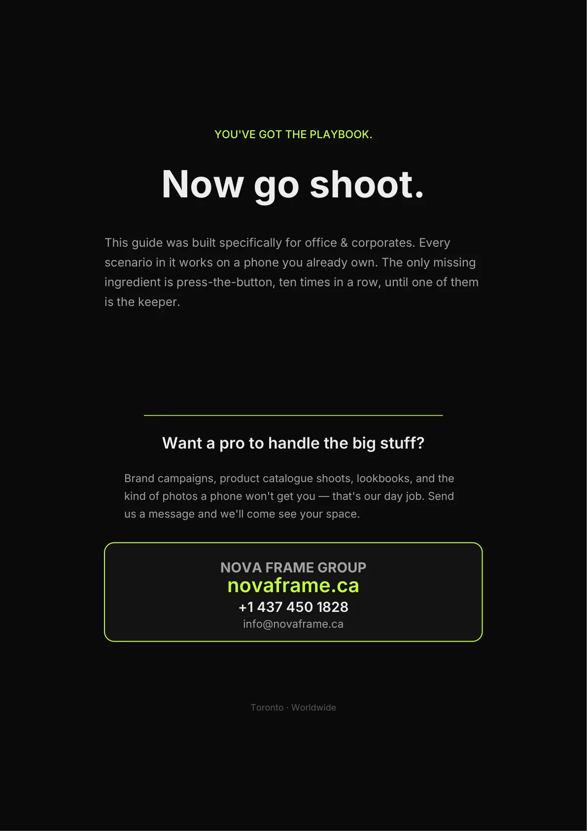 Office & Corporate photo guide — page 30 of 30